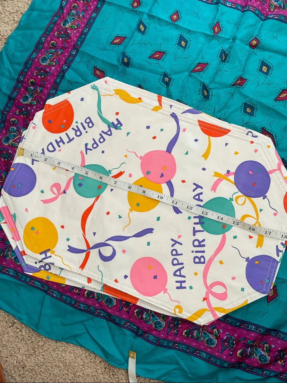 Set of four Happy Birthday Place Mats